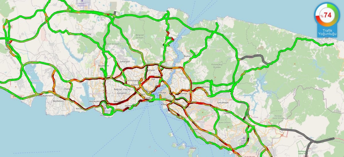 İstanbul'da kısıtlama öncesi trafik yoğunluğu