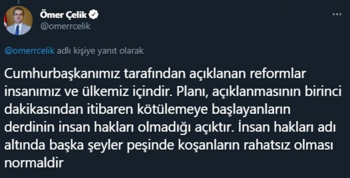 Ömer Çelik: İnsan Hakları Eylem Planı hayırlı olsun