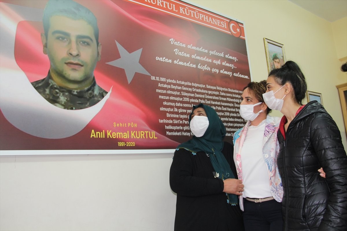 Hatay'da şehit polisin adı kütüphaneye verildi