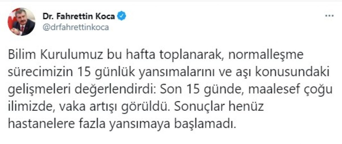 Fahrettin Koca: Çoğu ilimizde vaka artışı görüldü