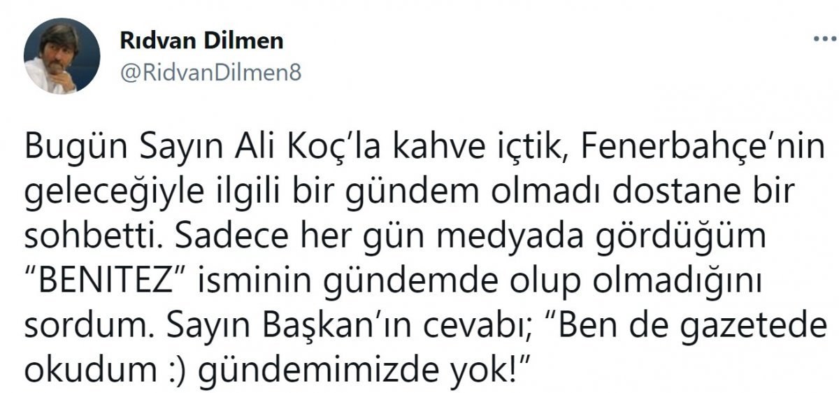 Benitez'in menajeri: Bize ulaşan bir teklif yok