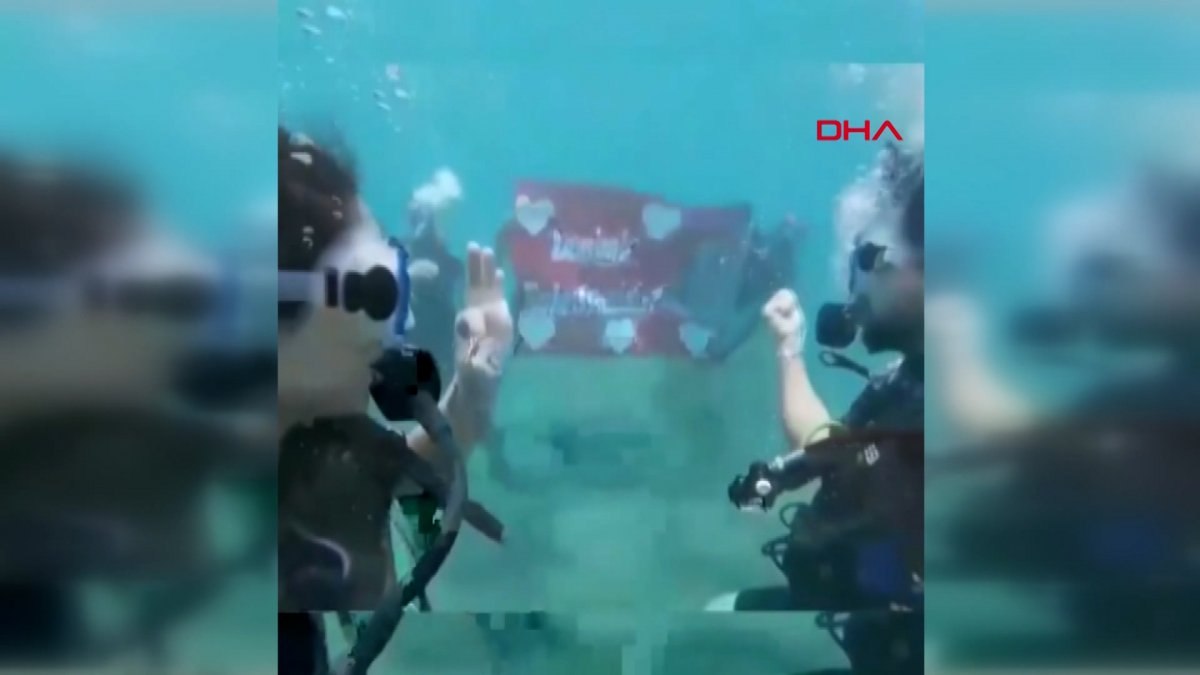 Antalya'da su altında evlilik teklifi