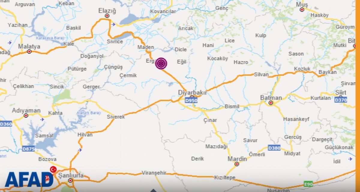 Diyarbakır'da çevre illerden hissedilen deprem