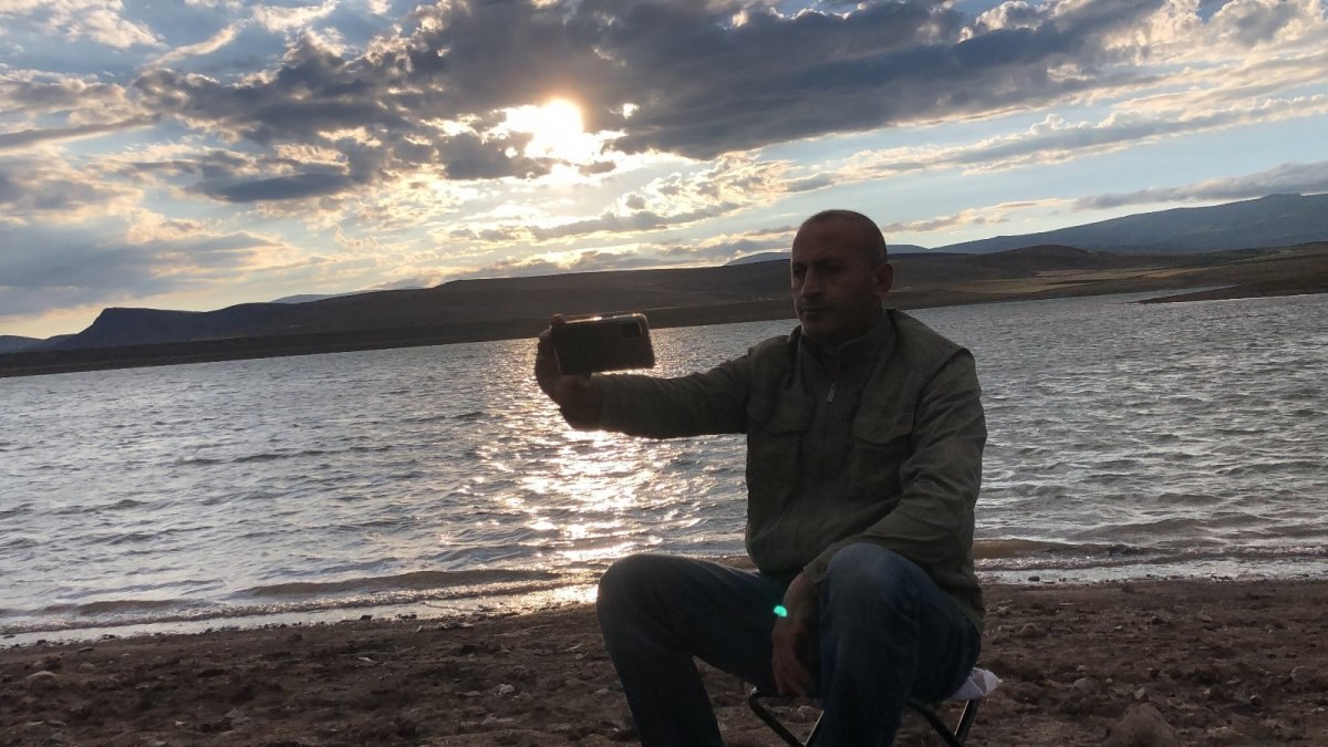 Kars’ta Bayburt Barajı’ndan gün batımı manzaraları