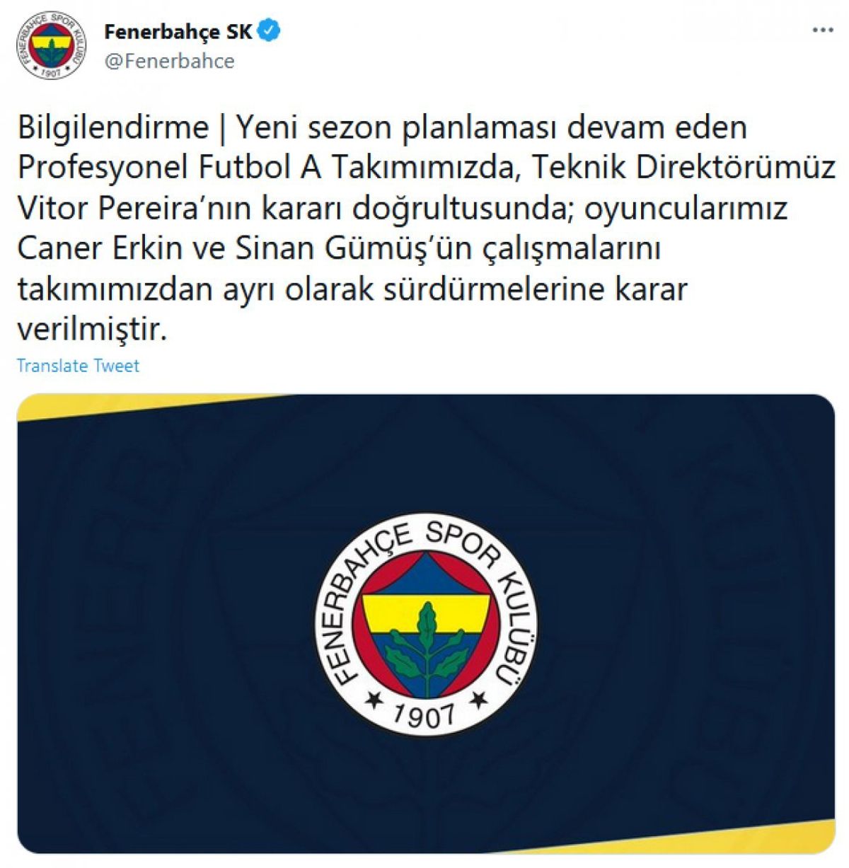 Fenerbahçe'de Sinan Gümüş şoku! Sinan Gümüş, Dinamo Kiev maçı kadrosuna neden alınmadı?