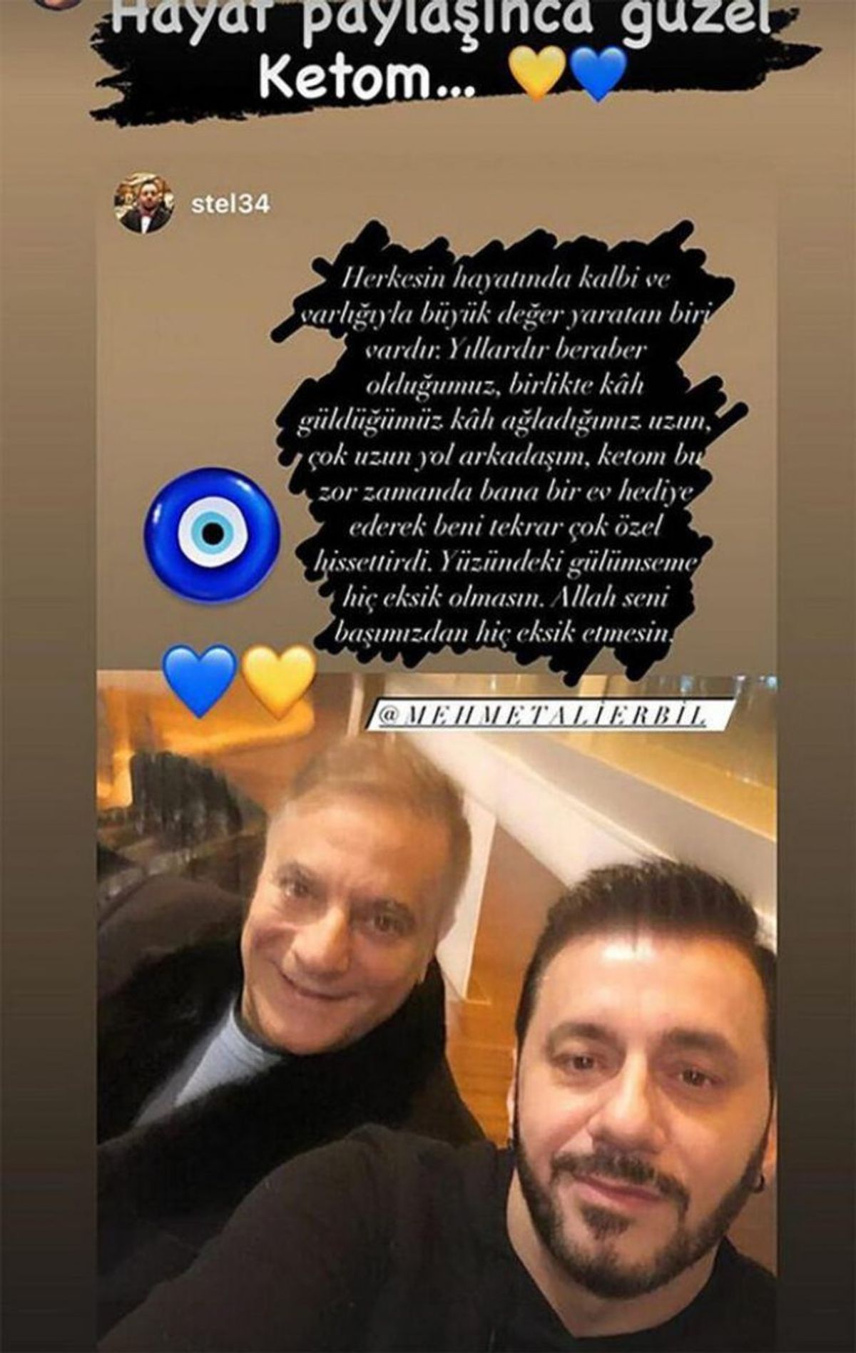 Mehmet Ali Erbil, Stelyo Pipis’e ev hediye etti
