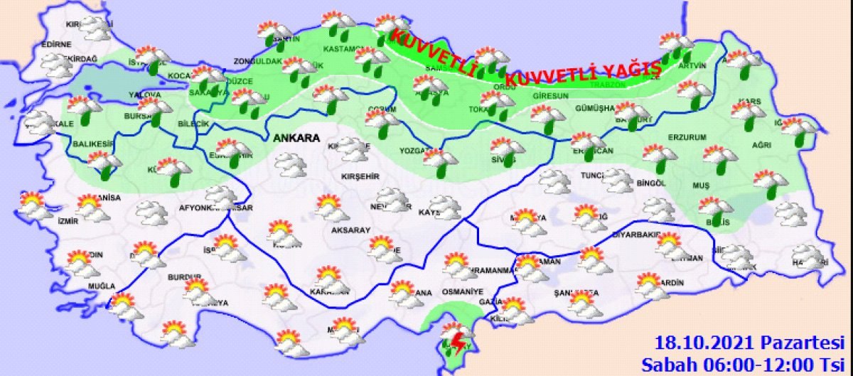 18 Ekim 2021: Bugün hava nasıl olacak?