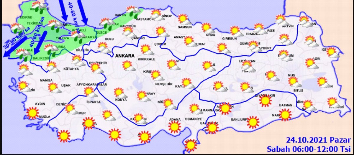 24 Ekim 2021: Bugün hava nasıl olacak?