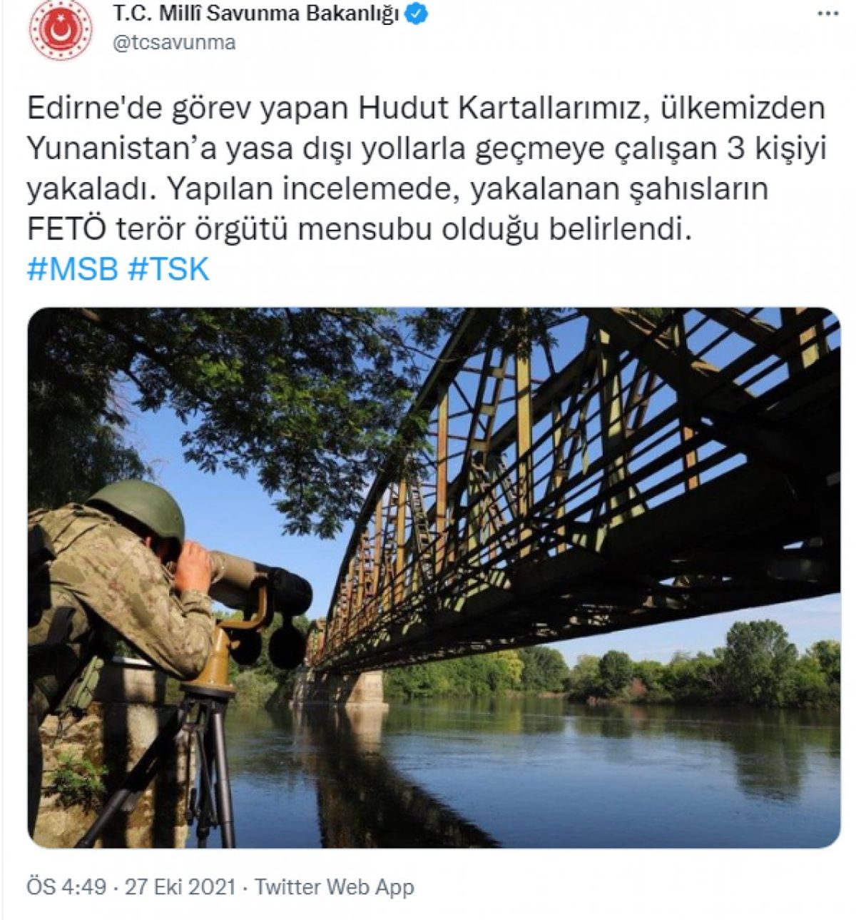 Hudut Kartalları sınırda 3 kişiyi yakaladı