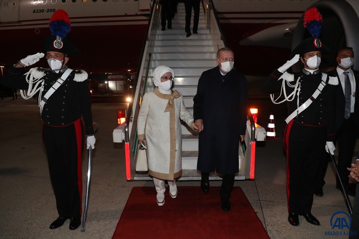 Cumhurbaşkanı Erdoğan G20 Liderler Zirvesi için Roma'ya gitti