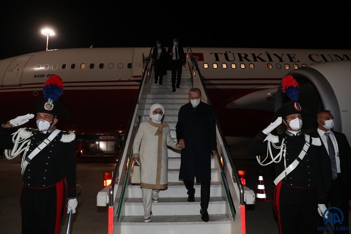 Cumhurbaşkanı Erdoğan G20 Liderler Zirvesi için Roma'ya gitti