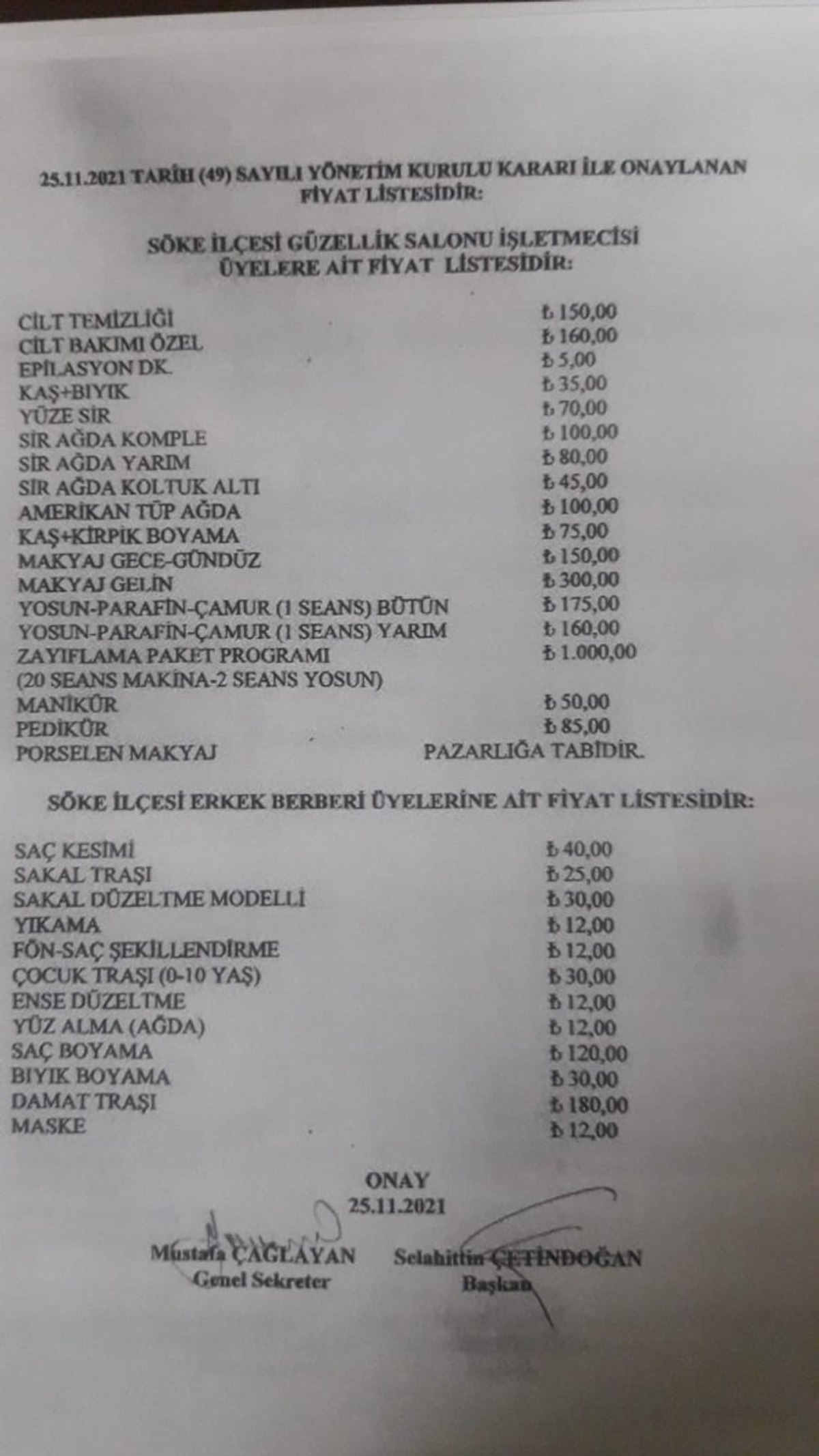 Aydın'da erkek ve kadın kuaförleri ücretlerine zam geldi