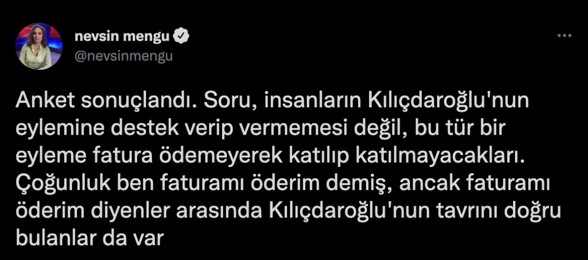 Nevşin Mengü'nün Kılıçdaroğlu anketi: Ezici çoğunluk 'hayır' dedi