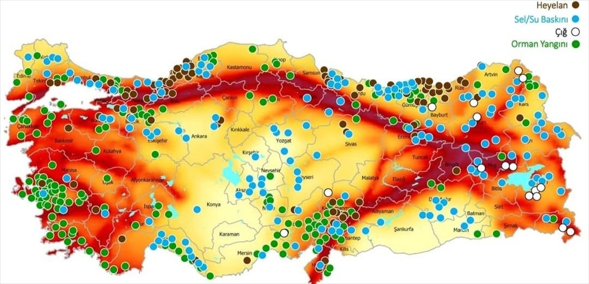 Türkiye'nin afet risk haritası, AFAD tarafından çıkarıldı