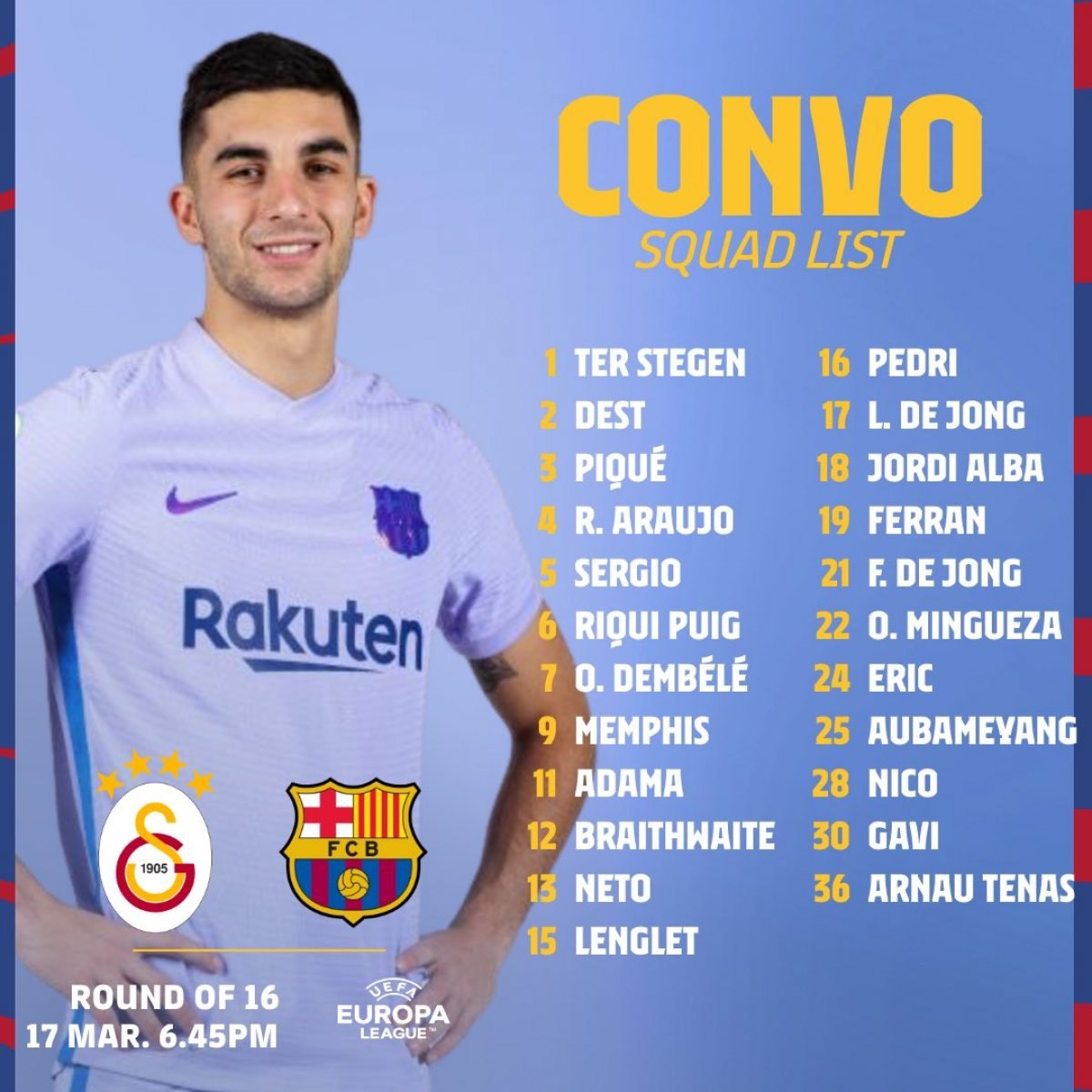 Barcelona'nın Galatasaray maçı kadrosu açıklandı