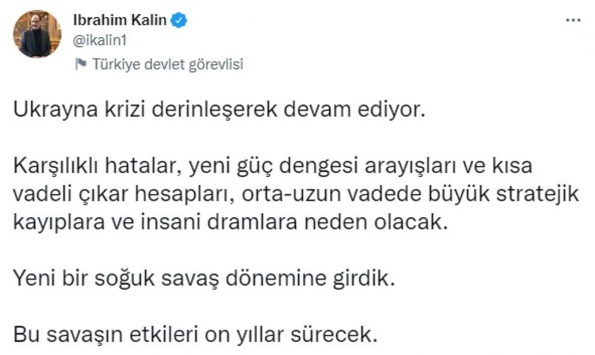 İbrahim Kalın'dan Rusya-Ukrayna Savaşı değerlendirmesi