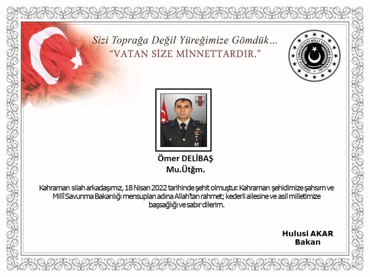 Pençe Kilit operasyonunda 1 asker şehit oldu