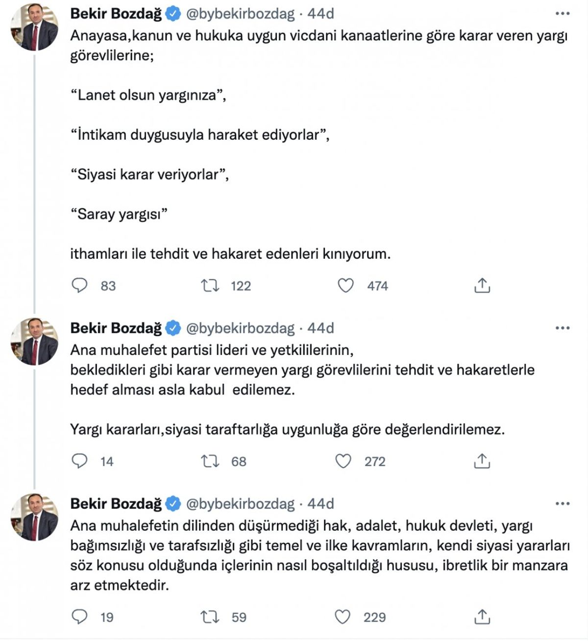 Bekir Bozdağ'dan CHP'ye Kaftancıoğlu tepkisi