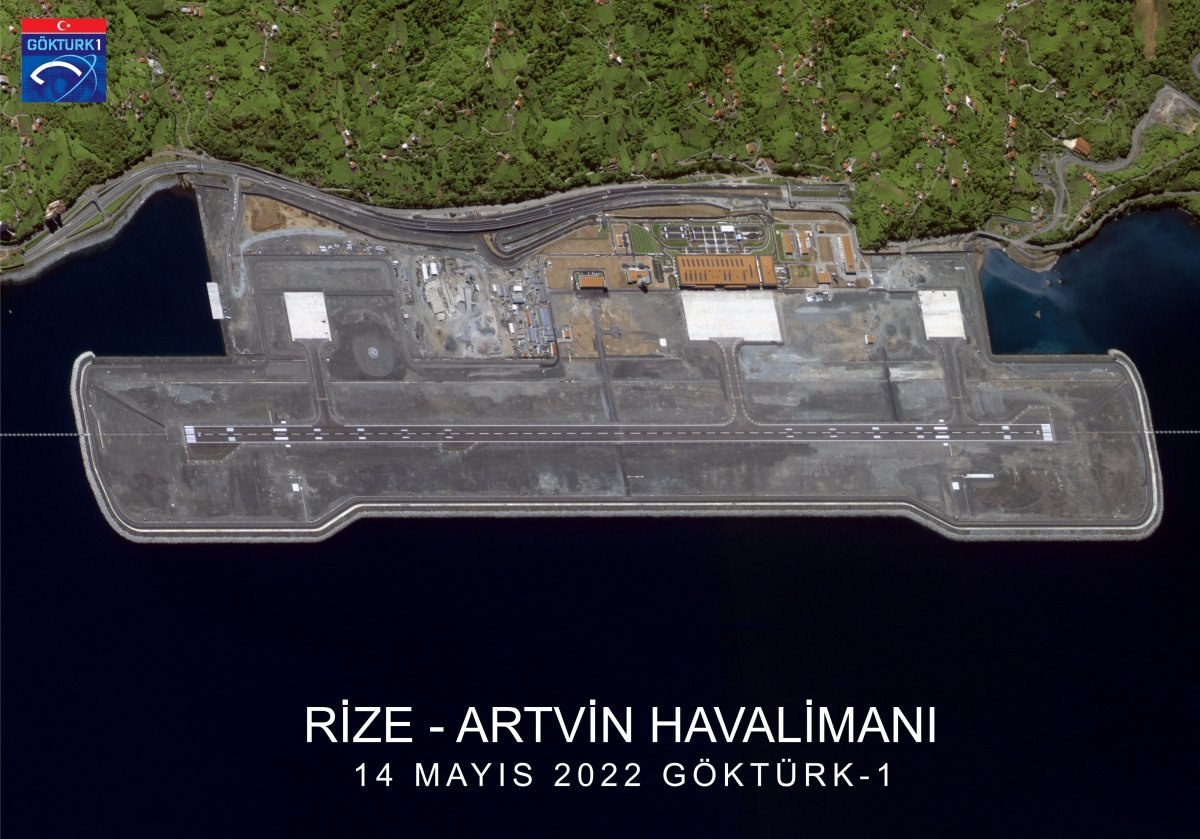 Rize-Artvin Havalimanı Göktürk-1 uydusundan görüntülendi