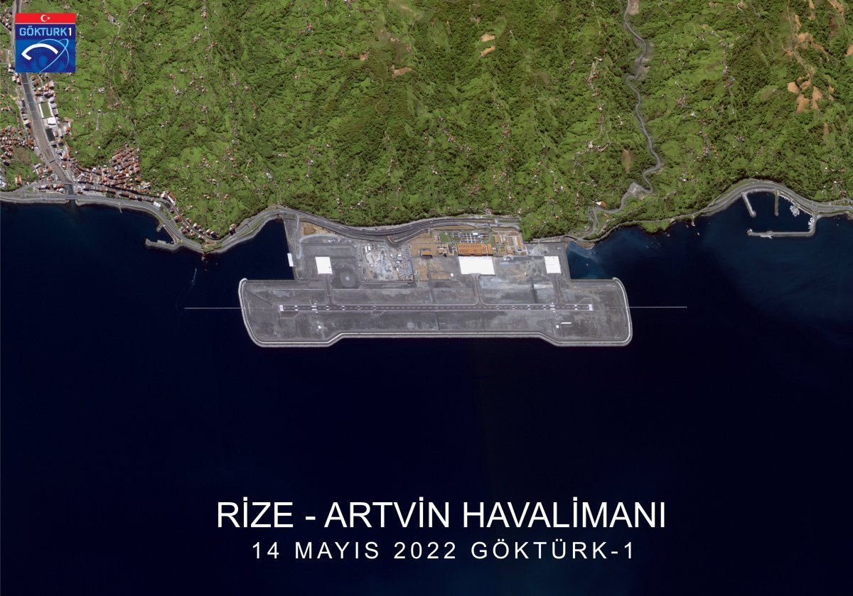 Rize-Artvin Havalimanı Göktürk-1 uydusundan görüntülendi