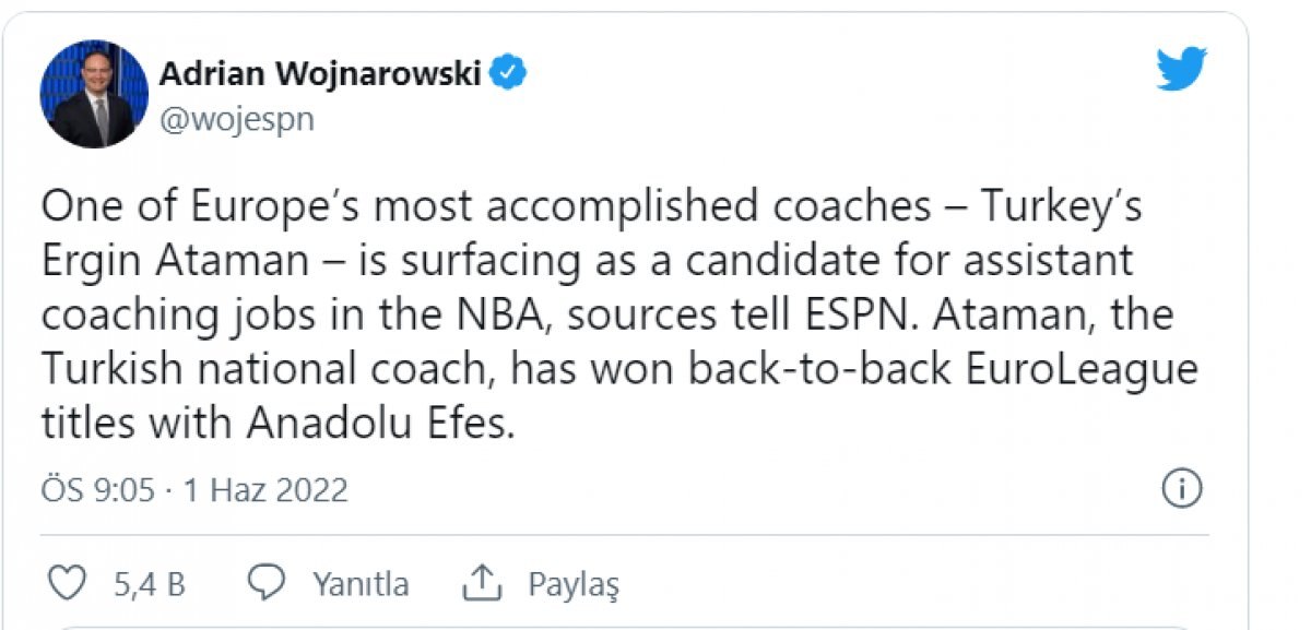 Ergin Ataman, kariyerine NBA'de mi devam edecek?