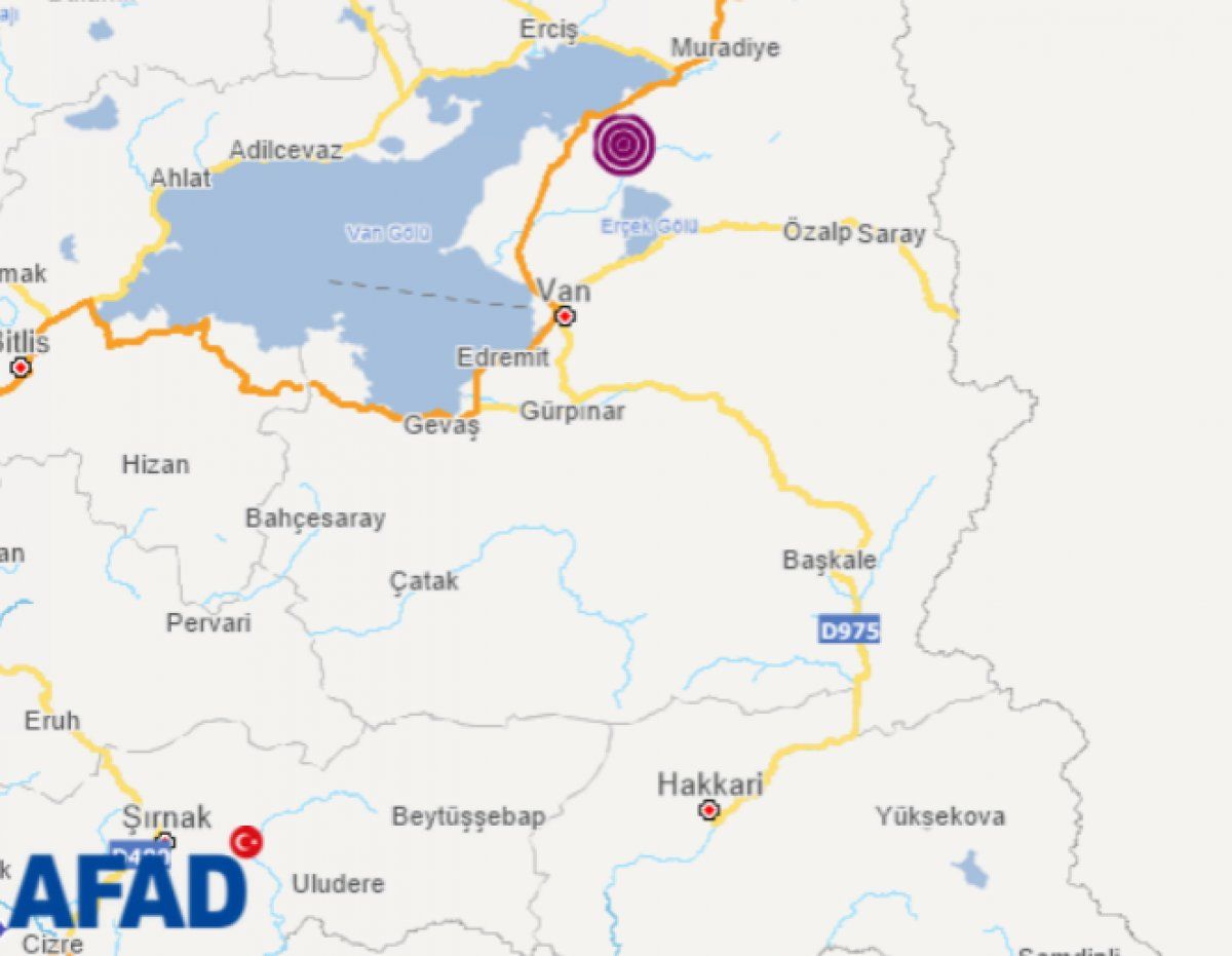 Van'da 4.4 büyüklüğünde deprem