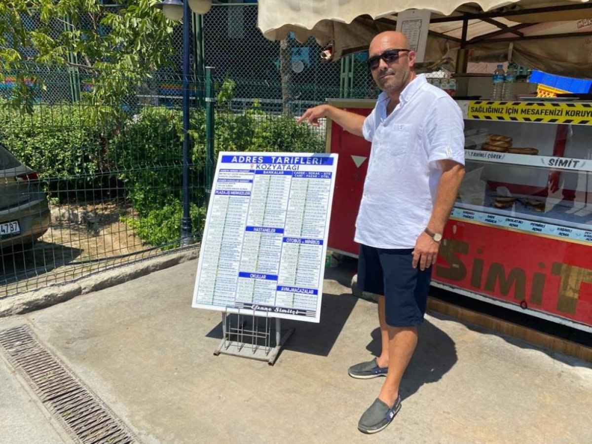 Kadıköy’de simitçiden adres sorularına tabelalı cevap