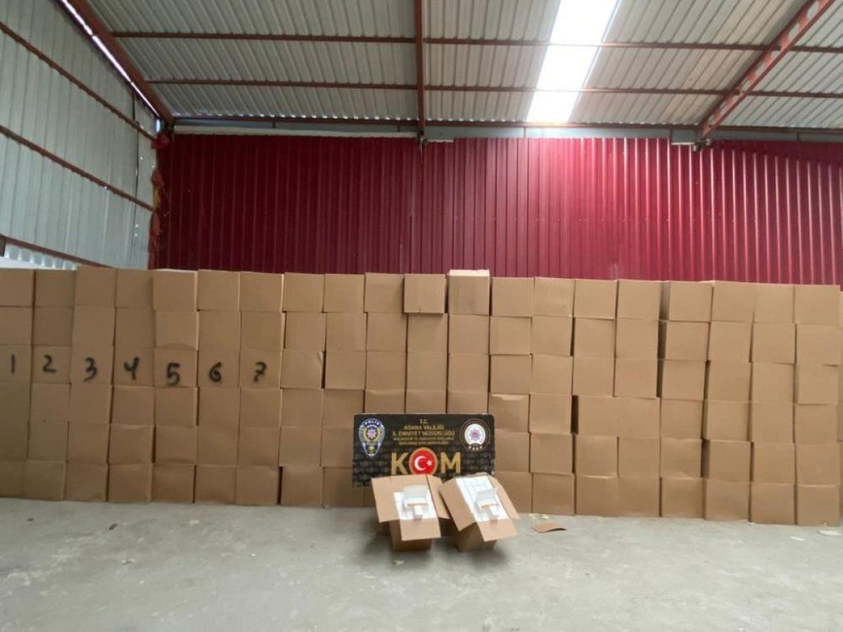 Adana'da 39 milyon boş makaron ele geçirildi