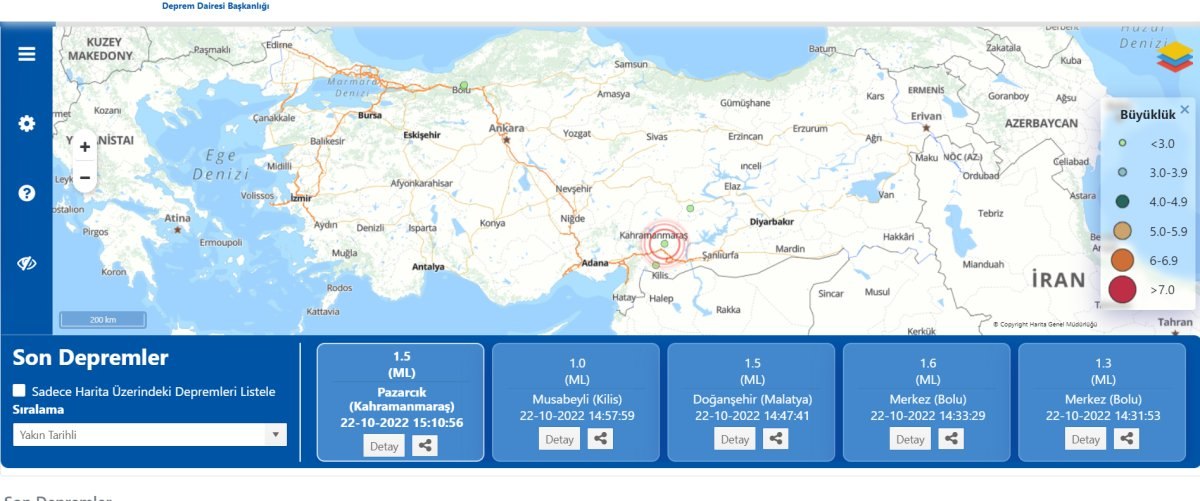 Deprem mi oldu? 22 Ekim 2022 nerede deprem oldu?