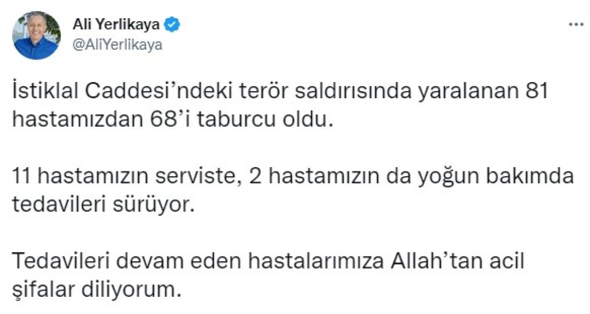 Taksim saldırısında yaralananların sağlık durumları