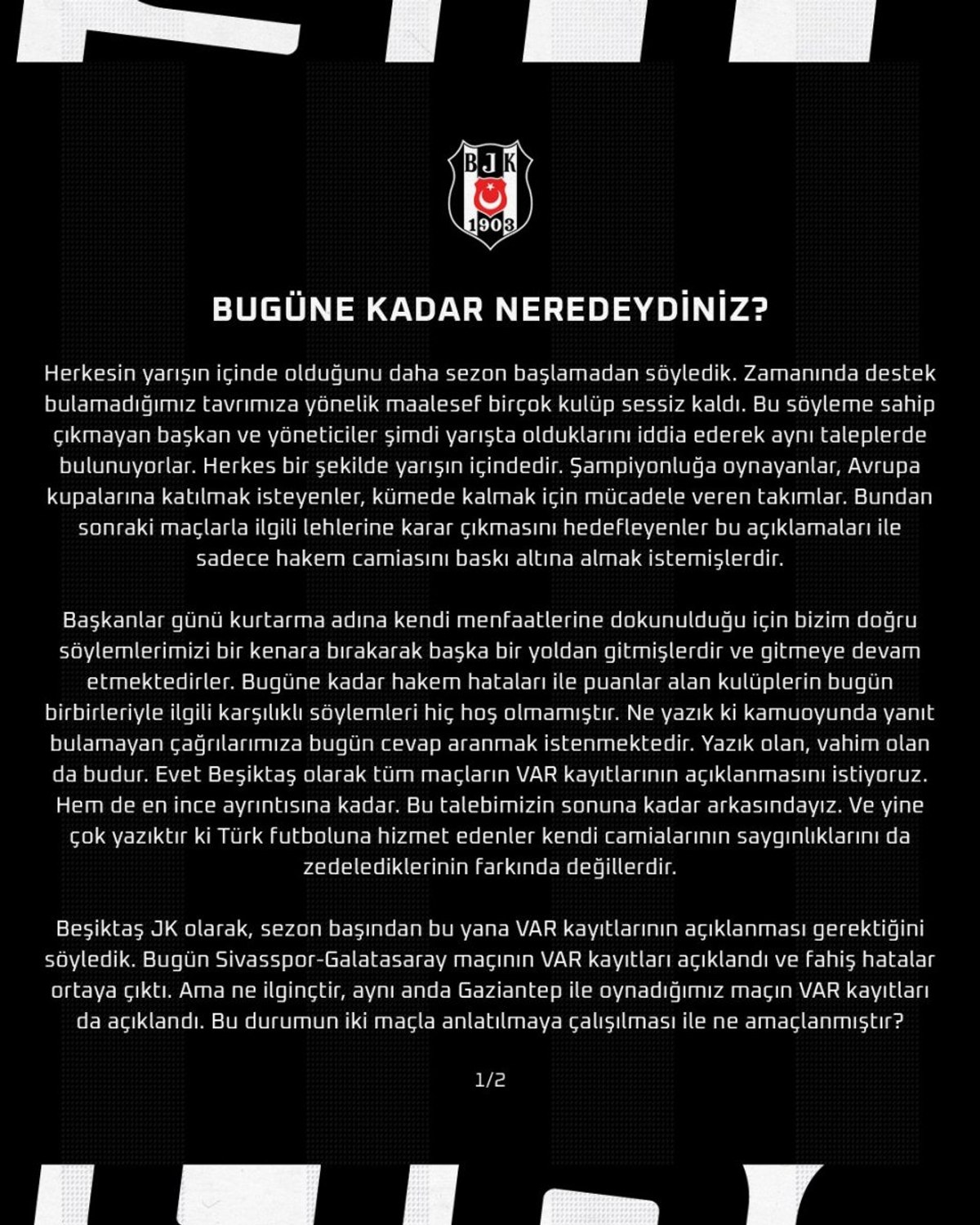 Çok konuşulan pozisyondaki diyaloglar ortaya çıktı! Beşiktaş'tan VAR  kayıtlarının yayınlanmasına ilk tepki - Son Dakika