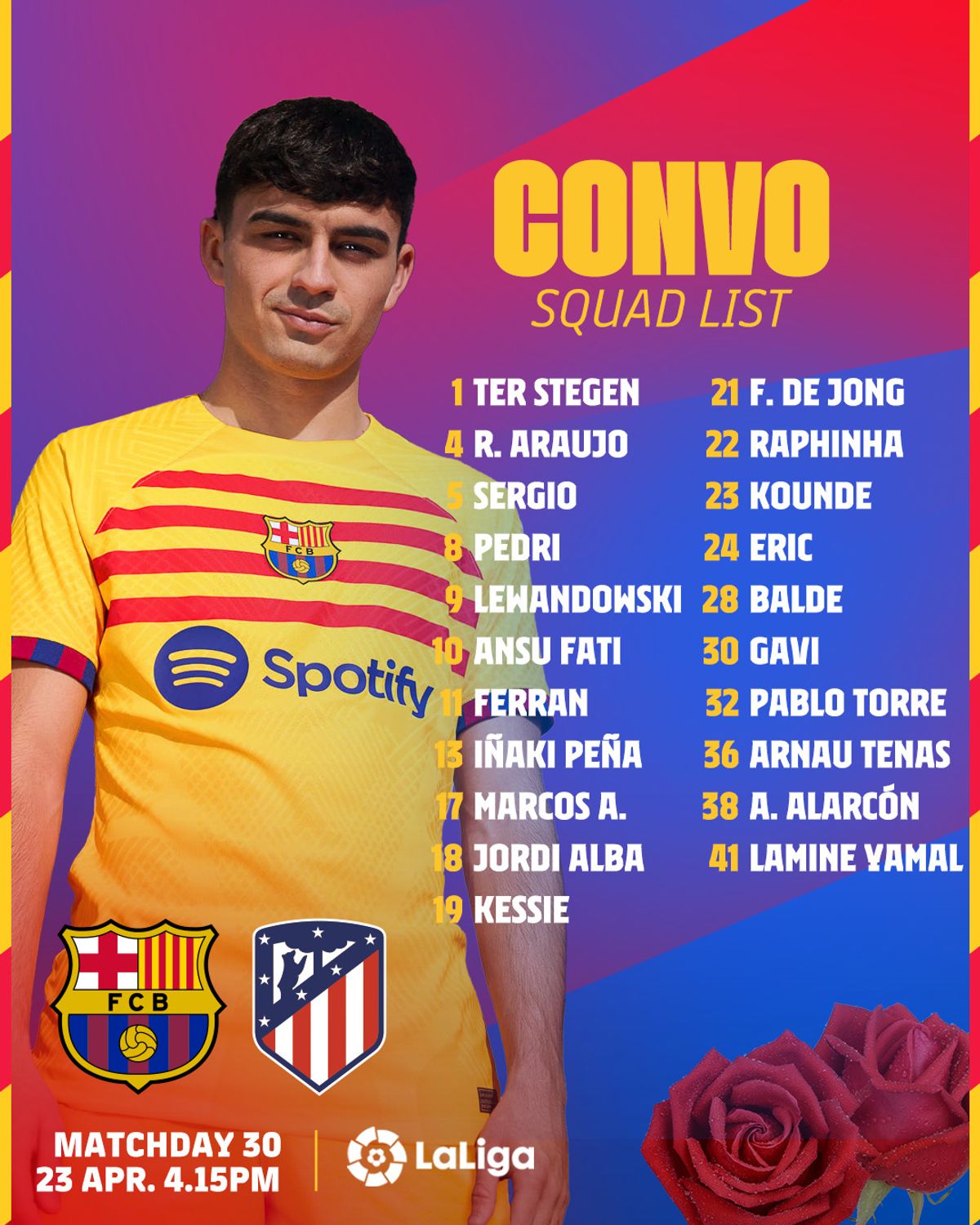 15 yaşındaki Barcelonalı Lamine Yamal, Atletico Madrid karşısında kadroda