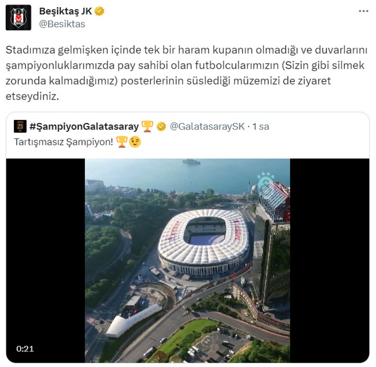 Beşiktaş'tan Galatasaray'a Cevap Geldi - Sosyal Lig