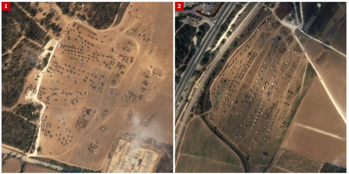 Yüzlerce tank ve zırhlı araç! Gazze sınırında bekleyen İsrail tankları uydu görüntüsüne yansıdı - Resim : 1