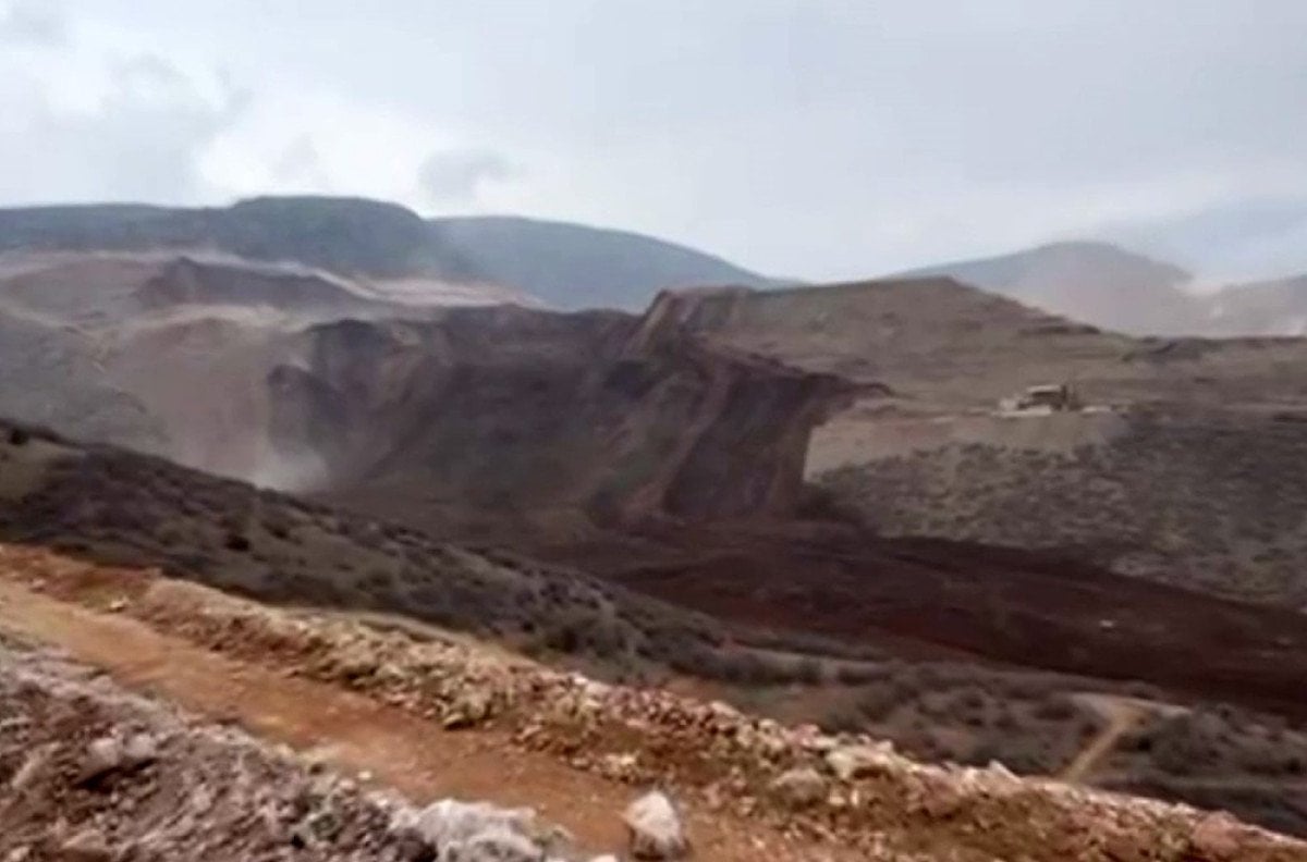 Erzincan'da maden felaketi! Toprak kayması sırasında çekilen görüntüler