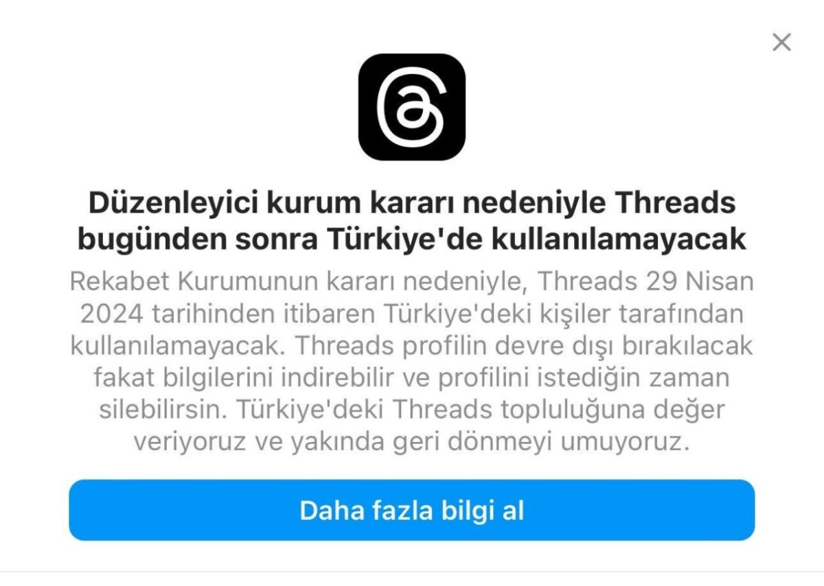 Threads, Türkiye'de yarından itibaren kapatılıyor - Herkes Duysun