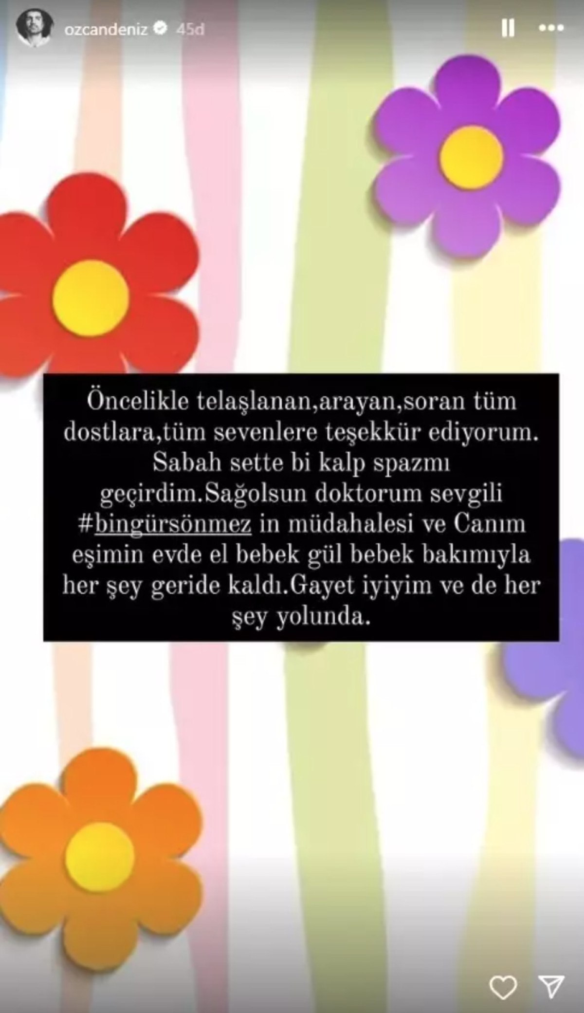 Özcan Deniz Hastanelik Oldu