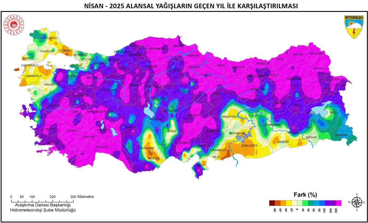 Yağış Miktarları ve Değişim Oranları