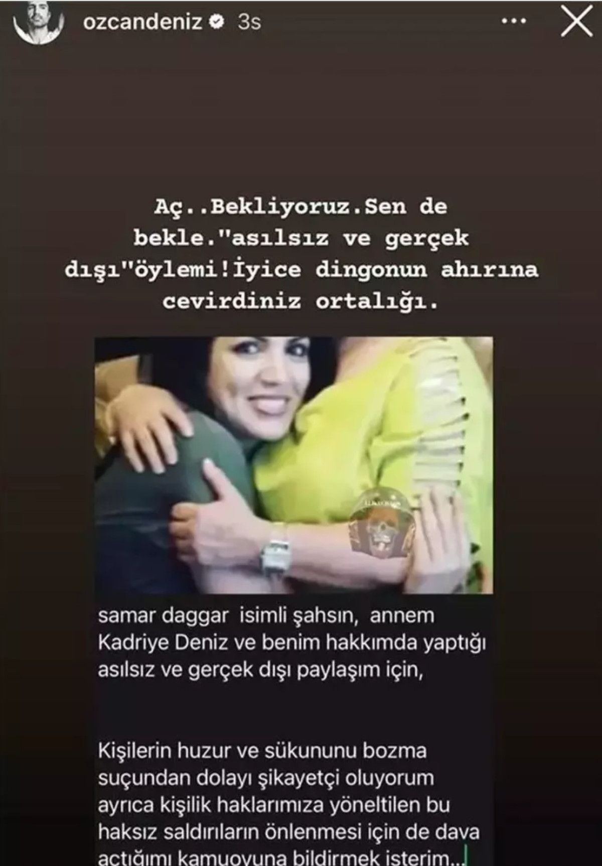 Özcan Deniz'in kardeşi Yurda Güler açıklama yaptı: Samar Dadgar'a dava açıyoruz