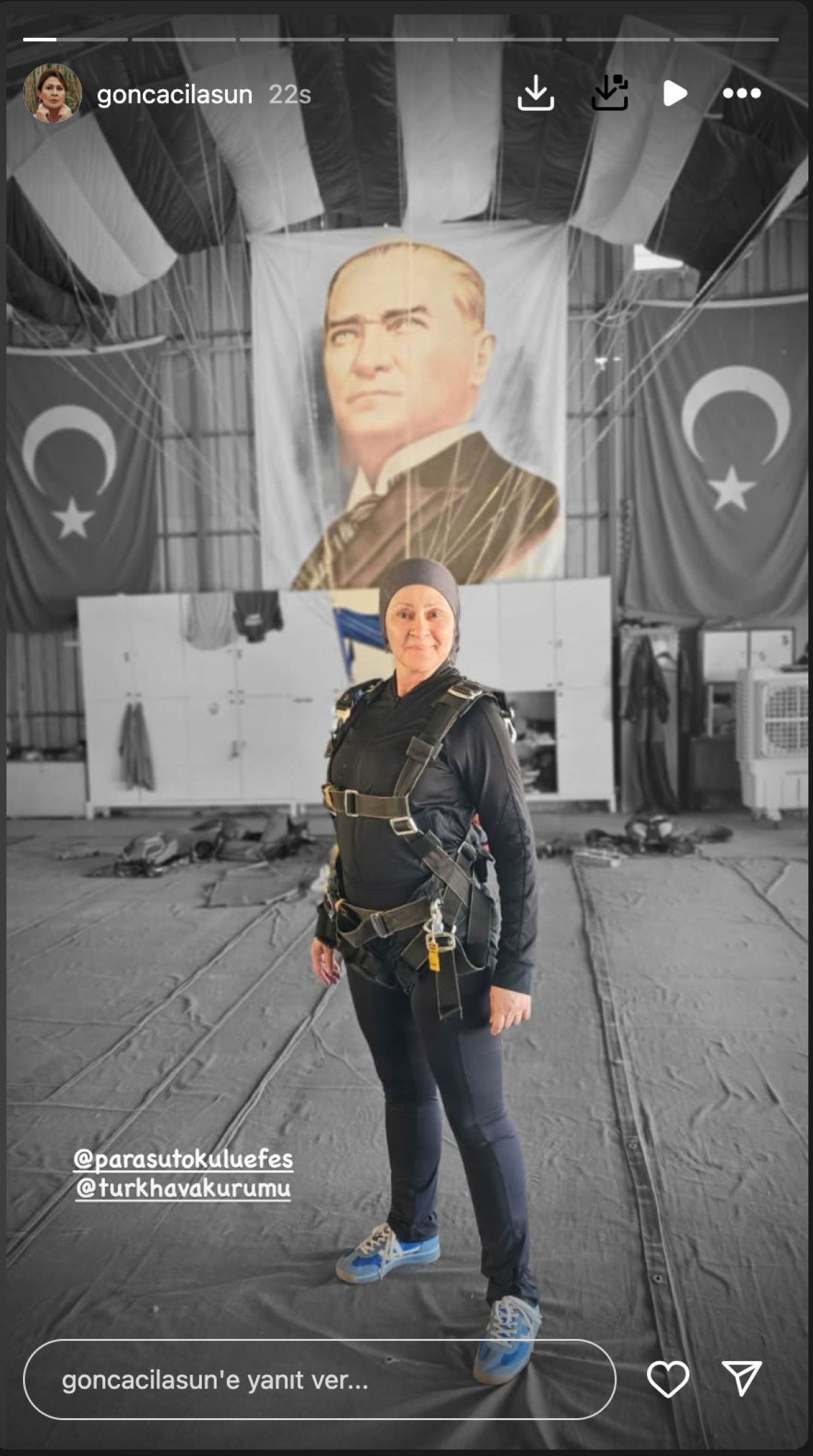 Gonca Cilasun'un Adrenalini Setlere Taşıyan Uçuş Macerası