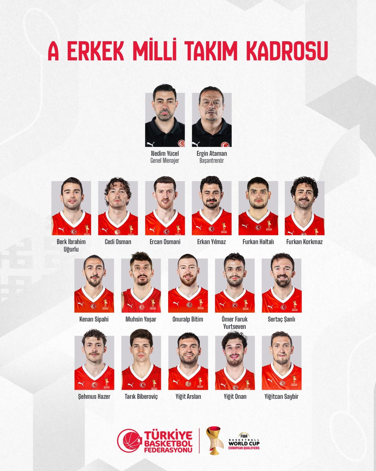 A Milli Erkek Basketbol Takımı’nın aday kadrosu belirlendi
