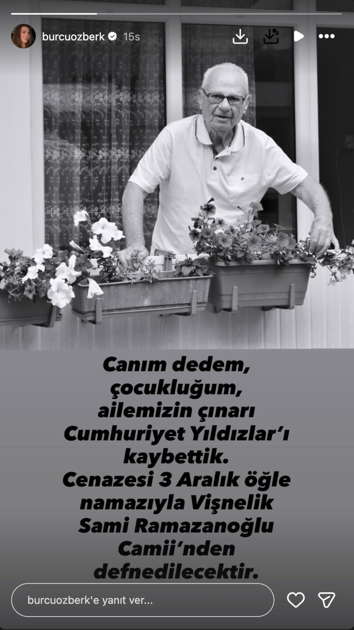 Güneş'in Kızları'ndan Burcu Özberk: Dedesi Cumhuriyet Yıldızlar'ın Vefatıyla Sarsıldı