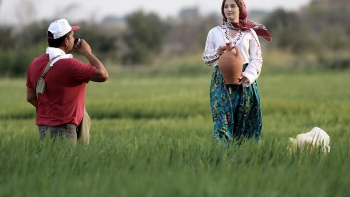Edirne'de çeltik tarlası, doğal stüdyo oldu