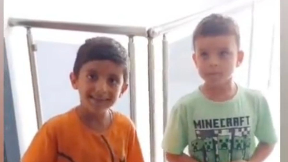 Zile basıp kaçan iki çocuğun ev sahibine yakalandığı anlar