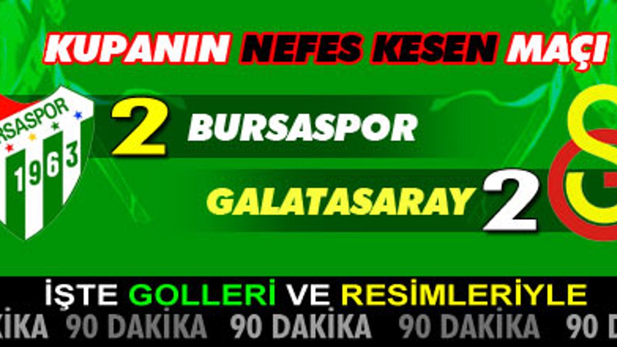 Bursaspor Galatasaray Maçı CANLI YAYIN RESİMLİ MAÇ ANLATIMI