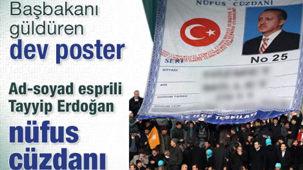 Başbakan Erdoğan'a Erzurum'da sürpriz pankart