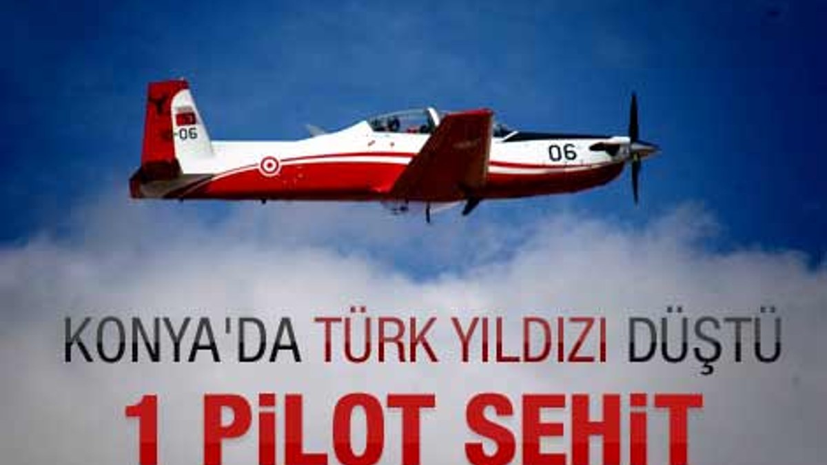 Konya'da eğitim uçağı düştü: 1 pilot şehit