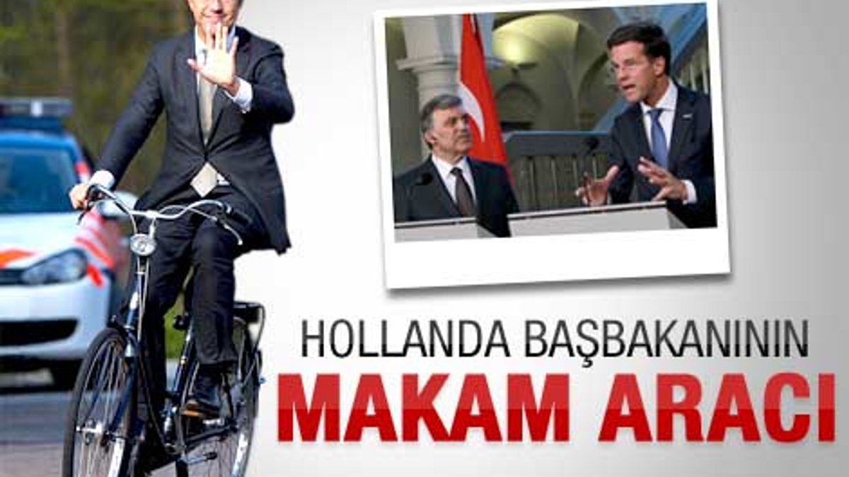 Hollanda başbakanı görüşmeye bisikletle geldi