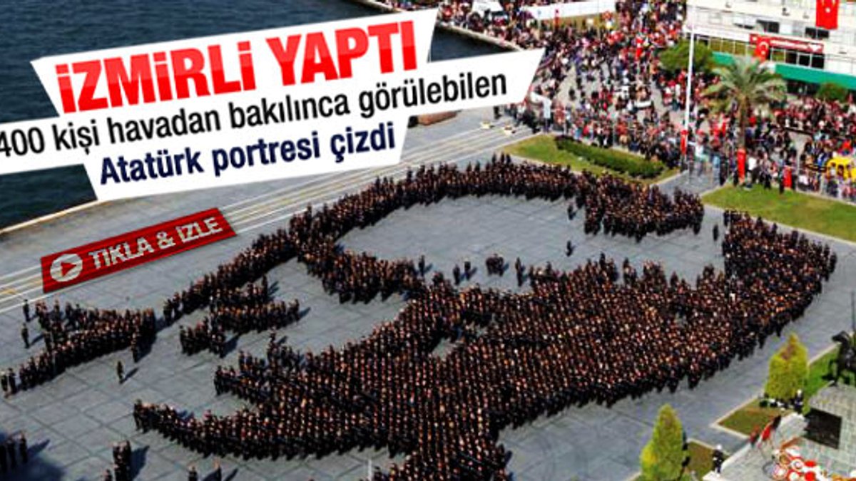 İzmir'de 2 bin 400 kişi Atatürk portresi için buluştu