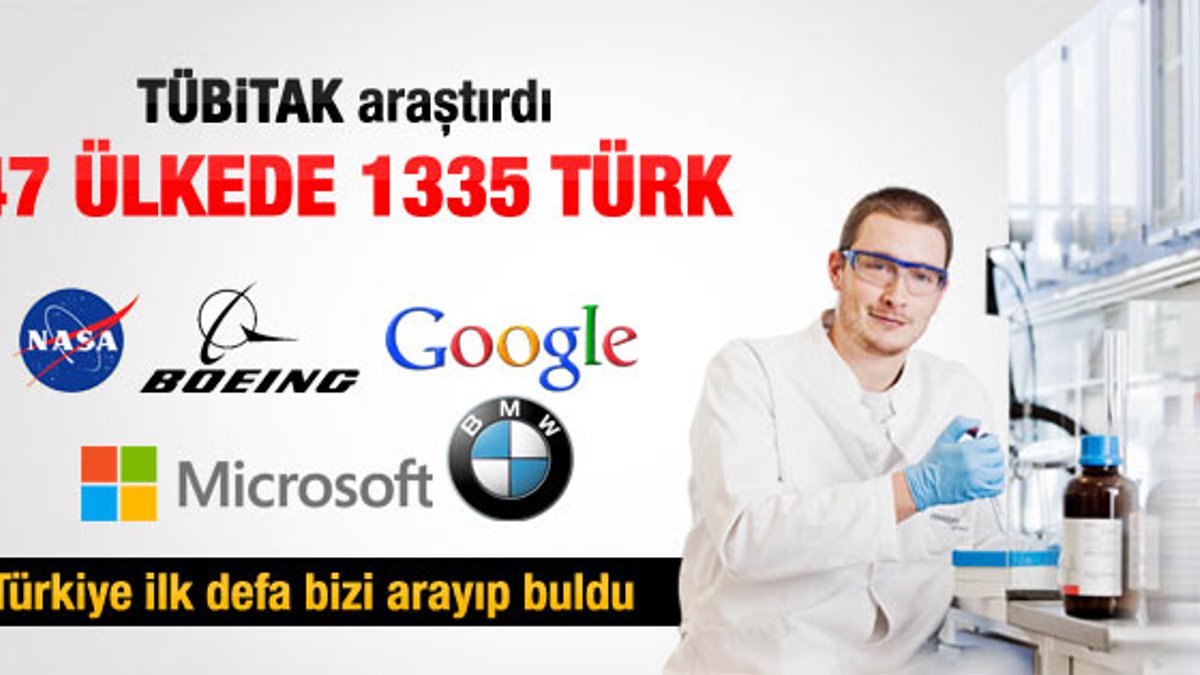 47 ülkede 1335 Türk bilim insanı